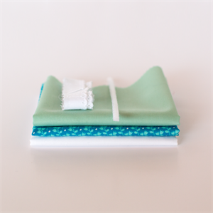 Picture of Setje voor extra poppenjurk - Levendig Blauw - Pastel Groen