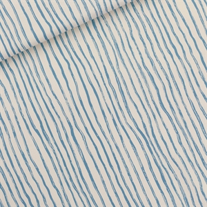 Picture of Wiggly Verticals - Blue - M - French Terry - Papyrus Crème