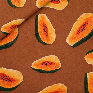 Picture of Papayas - L - Linen Viscose Blend - Glazed Ginger Brown